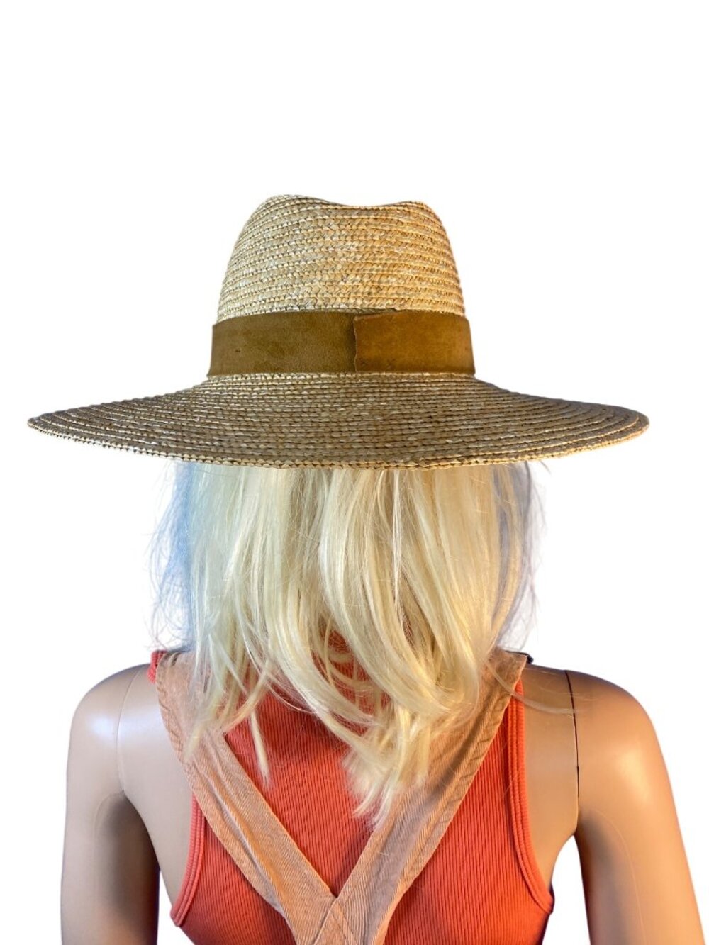 NWT Gigi Pip Isla Straw Fedora Hat S/M 57cm Adjustable Wide Brim Band MSRP$102 - Picture 8 of 17